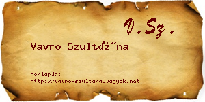 Vavro Szultána névjegykártya
